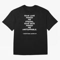 Christiano Ronaldo - Your love makes me strong. Your hate makes me unstoppable Oversized T-Shirt Bring Legendary Rivalry Energy to FIFA World Cup 2026 Spirit, Built around Portugal, Haaland, Soccer Culture, Superstar Moments, National Team Dreams