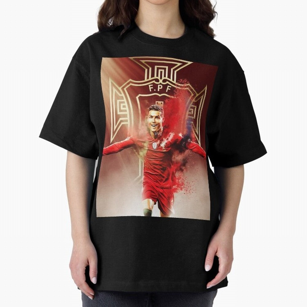 CR>7 Por Oversized T-Shirt Celebrate National Team Dreams in Match Day Hype around FIFA World Cup 2026, Messi and Cristiano Ronaldo, Portugal, Supporter Pride, Iconic Celebrations, Legendary Names and Global Match Day Energy; Ideal for Fans Who