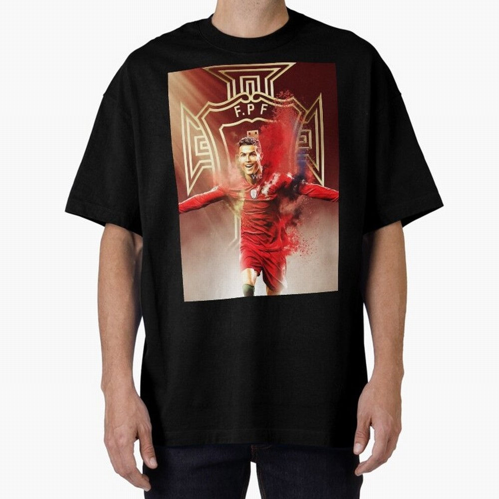 CR>7 Por Oversized T-Shirt Celebrate National Team Dreams in Match Day Hype around FIFA World Cup 2026, Messi and Cristiano Ronaldo, Portugal, Supporter Pride, Iconic Celebrations, Legendary Names and Global Match Day Energy; Ideal for Fans Who