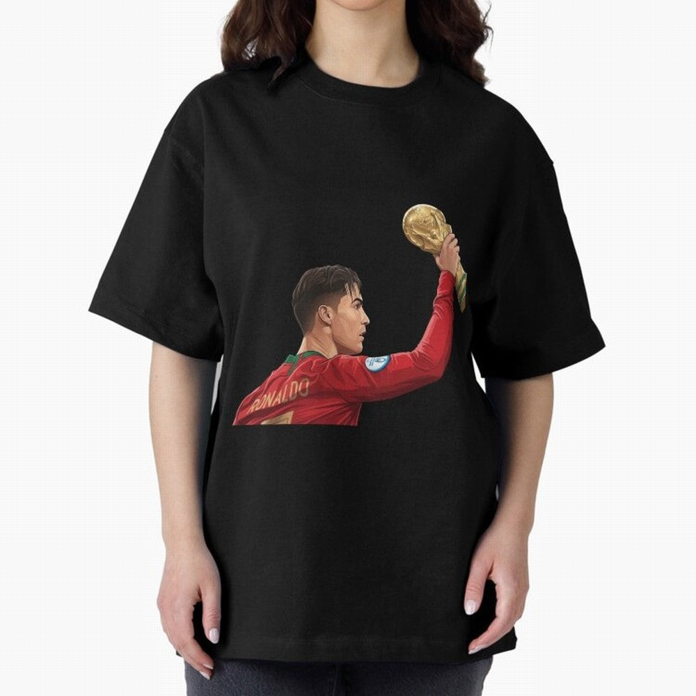 Cristiano Ronaldo Oversized T-Shirt Fuel Your Fan Pride for FIFA World Cup 2026 Spirit, Capturing France, Cristiano Ronaldo, Retro Football Energy, Iconic Rivalries, Trophy Chase Drama and Stadium Atmosphere; Great for Watch Parties, Sports Bars,