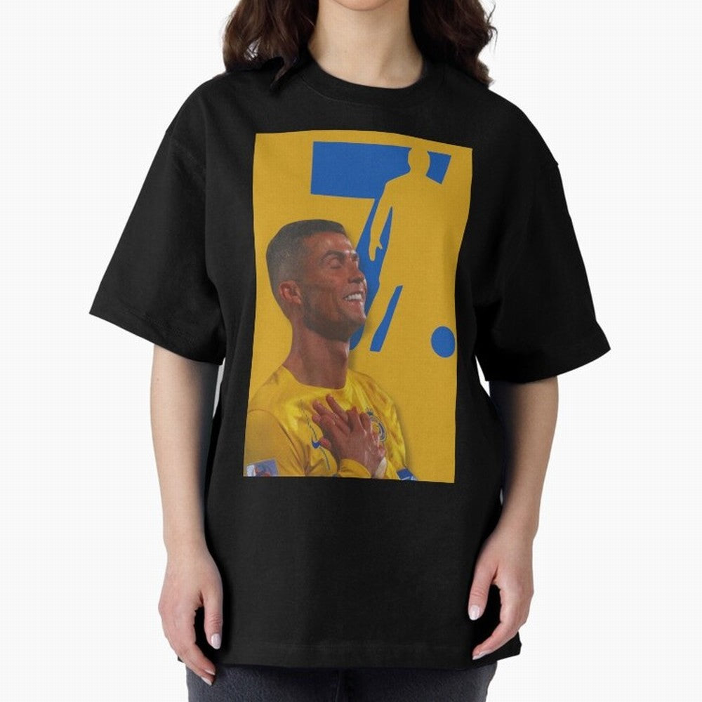 Cristiano ronaldo Oversized T-Shirt Feel the Roar of Global Football Passion for FIFA World Cup 2026 USA Canada Mexico, Featuring Messi, Neymar and Mbappe, Germany, Championship Spirit, Famous Goals, Roaring Crowds and International Football Unity;