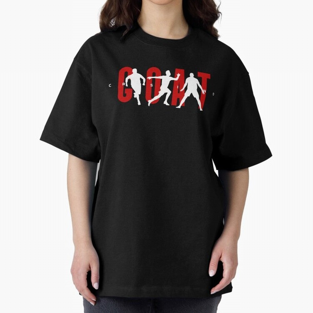Cristiano Ronaldo Goat Oversized T-Shirt Unlock the FIFA World Cup 2026 Journey through Haaland and Mbappe Highlights, France Pride, Vintage Soccer Flavor, Modern Football Stars, National Flags and Final Night Emotion; Created for Match Day