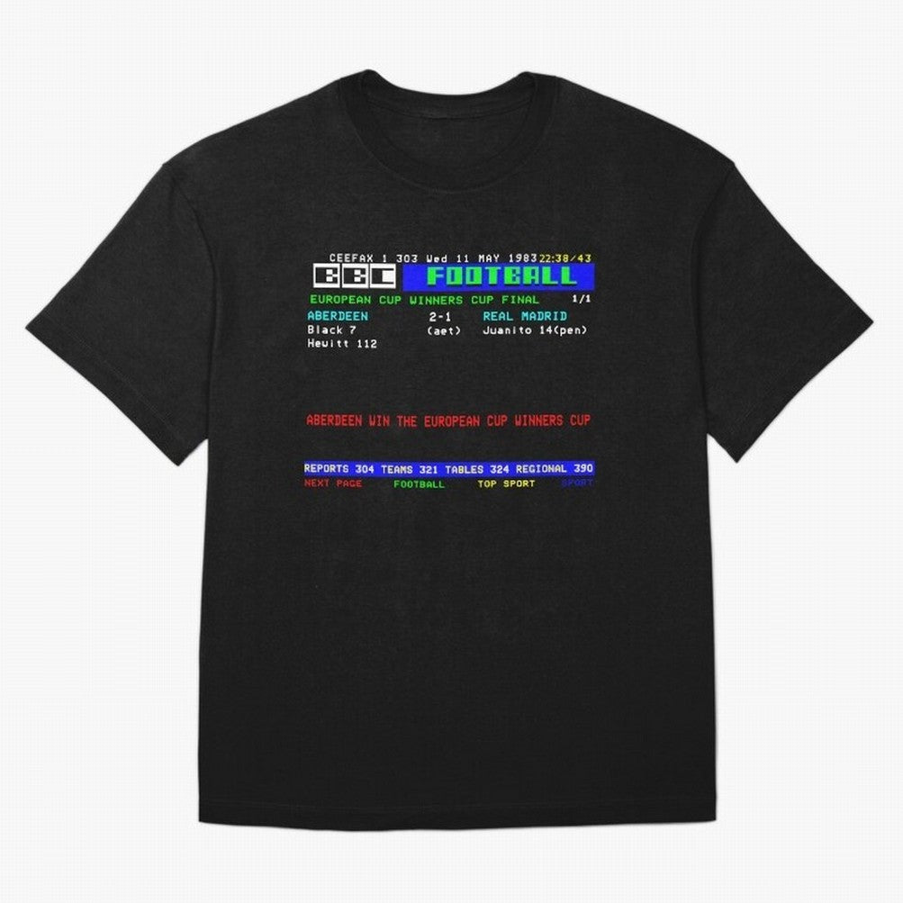 Aberdeen Cup Winners Cup Final 1983 CEEFAX Oversized T-Shirt Capture Stadium Memories from the FIFA World Cup 2026 Group Stage Journey through Messi and Cristiano Ronaldo Highlights, Spain Pride, Retro Football Energy, Iconic Rivalries, Trophy