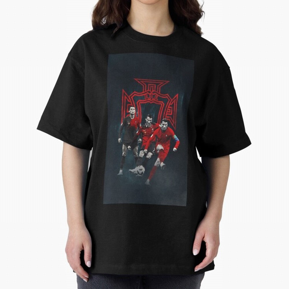 Art CR7 Wallpaper Oversized T-Shirt Follow the Final Road of the FIFA World Cup 2026 Group Stage Journey through Mbappe Highlights, England and Germany Pride, Classic Soccer Heritage, Championship Pressure, Fan Loyalty and International Pride;