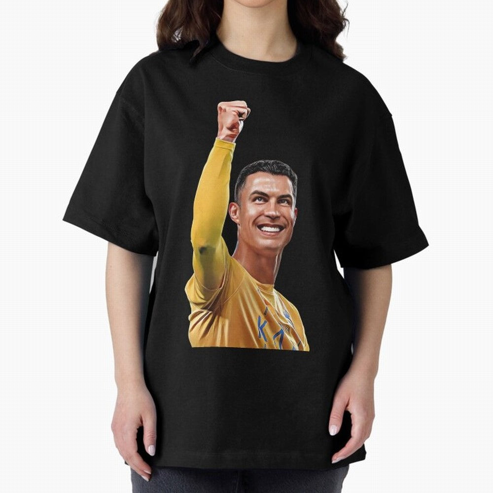 Cristiano Ronaldo - CR 7 Celebration Oversized T-Shirt Treasure FIFA World Cup 2026 Group Stage for Fans of Cristiano Ronaldo and Portugal, Spain and Germany, Bringing Sports Nostalgia, International Competition, Famous Players and Unforgettable