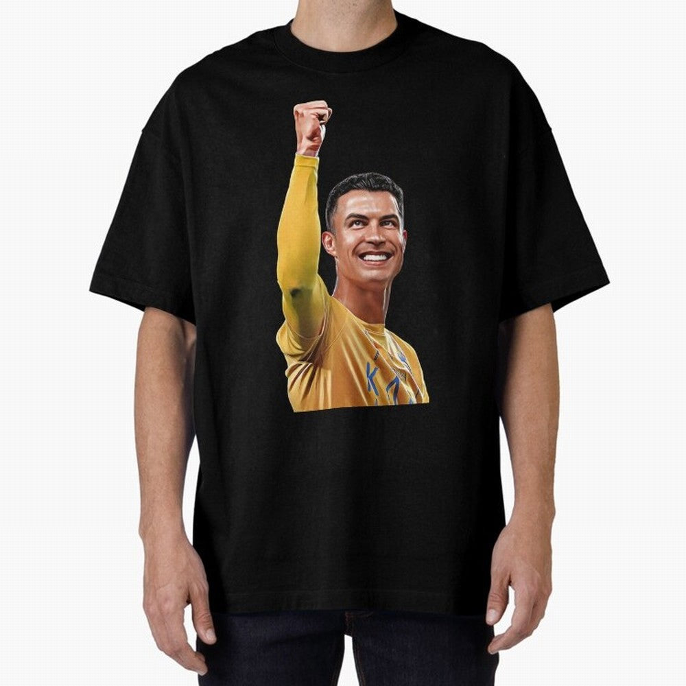 Cristiano Ronaldo - CR 7 Celebration Oversized T-Shirt Treasure FIFA World Cup 2026 Group Stage for Fans of Cristiano Ronaldo and Portugal, Spain and Germany, Bringing Sports Nostalgia, International Competition, Famous Players and Unforgettable