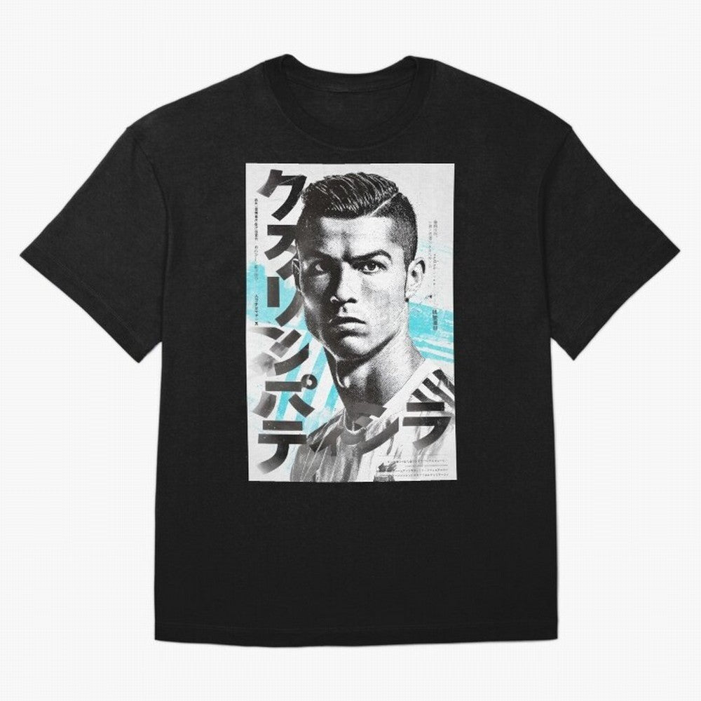 Cristiano Japanese Poster Oversized T-Shirt Bring Bold Fan Energy to FIFA World Cup 2026 USA Canada Mexico Spirit, Driven by Netherlands, CR7 and Messi, Football Passion, Legendary Performances, Festival Vibes and Supporter Community; Perfect for