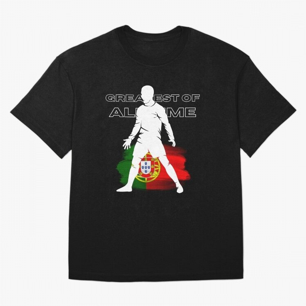 Cristiano Ronaldo Portugal Greatest Of All Time Oversized T-Shirt Support Iconic Players in FIFA World Cup 2026 USA Canada Mexico for Fans of Messi, Neymar and Mbappe and Germany, Bringing Global Supporter Spirit, Legendary Goals, National Colors
