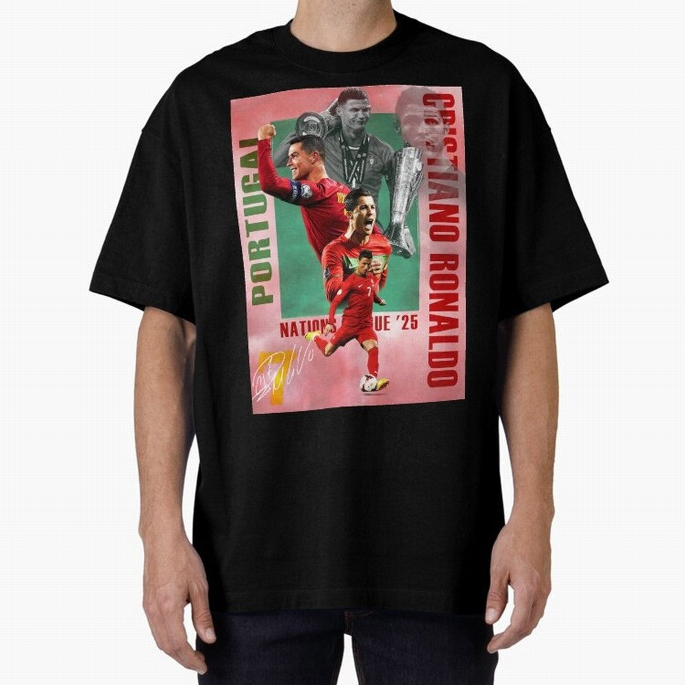 Cristiano Ronaldo Portugal Football Legend Oversized T-Shirt Experience the Global Stage of FIFA World Cup 2026 for Fans of Messi and Cristiano Ronaldo and England, Bringing Game Day Rituals, Football Legends, Country Pride and the Road to the