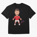 Cristiano Ronaldo CR7 Signature Oversized T-Shirt Honor Football Greatness during the FIFA World Cup 2026 Journey through CR7 and Messi Highlights, Portugal Pride, Championship Spirit, Famous Goals, Roaring Crowds and International Football Unity;