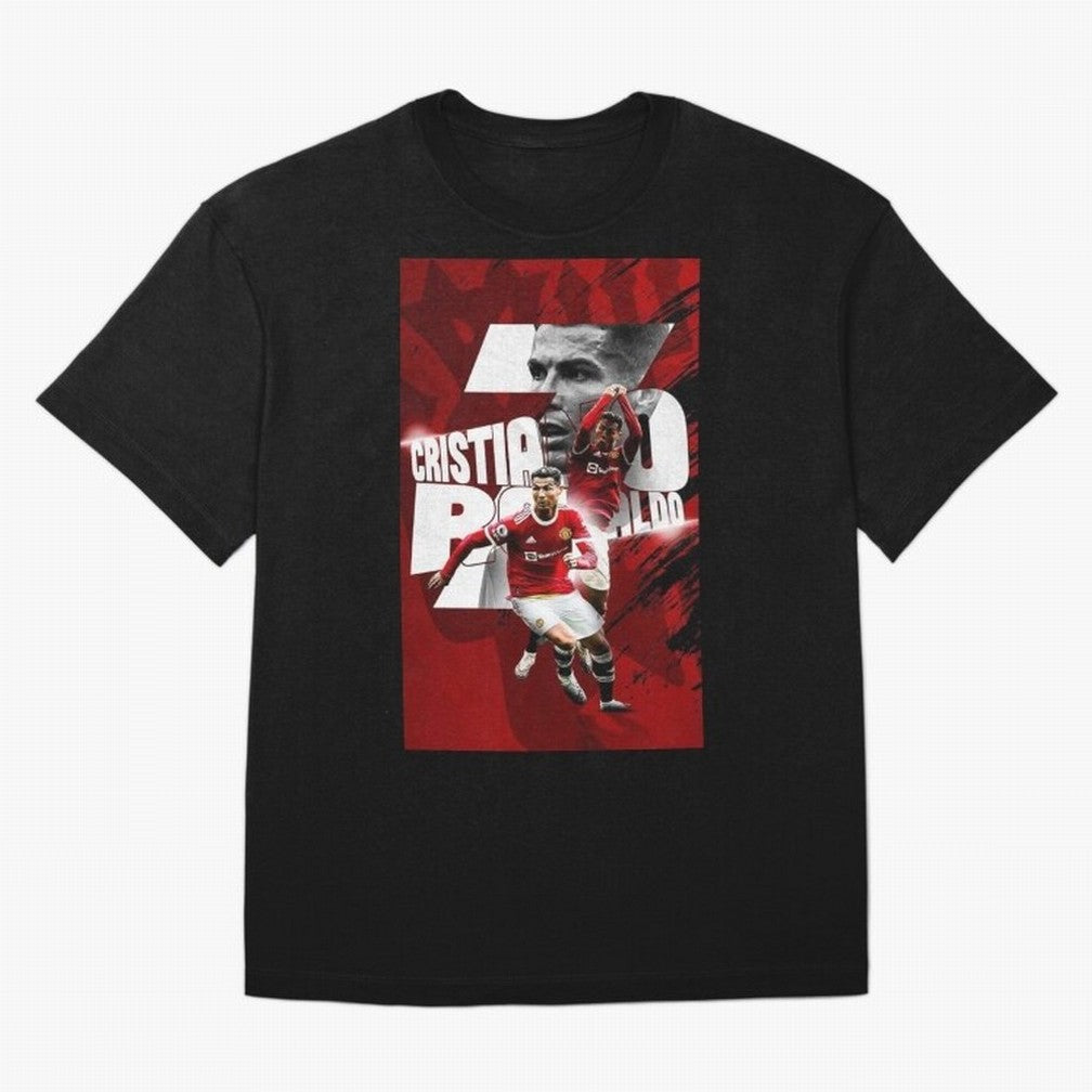 Cristiano Ronaldo Illustration Oversized T-Shirt Support Iconic Players in FIFA World Cup 2026 Group Stage for Fans of Mbappe and Neymar and Netherlands, Bringing Goal Celebration Energy, Supporter Heritage, Football Icons and Worldwide Tournament