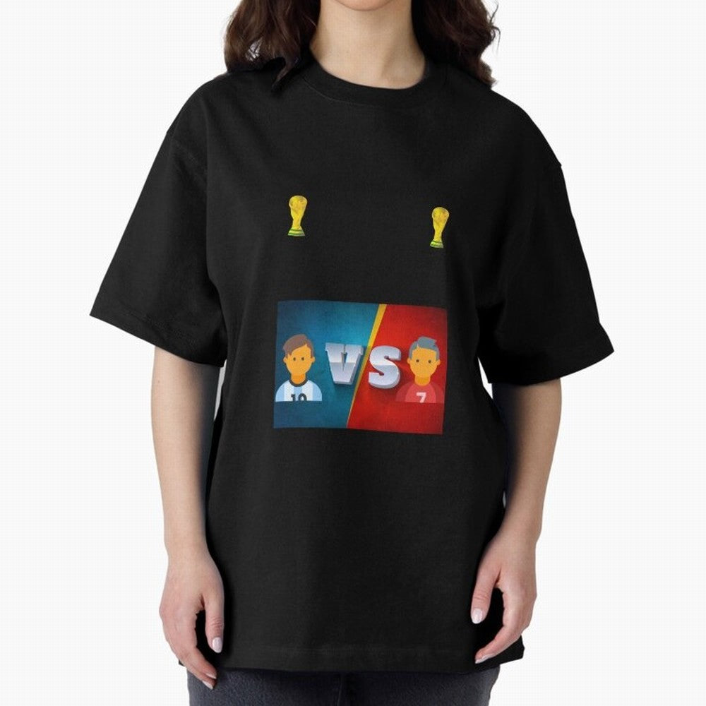 THE RONALDO VS MESSI Oversized T-Shirt Bring World Football Passion into FIFA World Cup 2026 USA Canada Mexico Connected to Messi and Cristiano Ronaldo, Argentina and Brazil Energy, Fan Favorite Moments, National Team Passion, Big Match Drama and