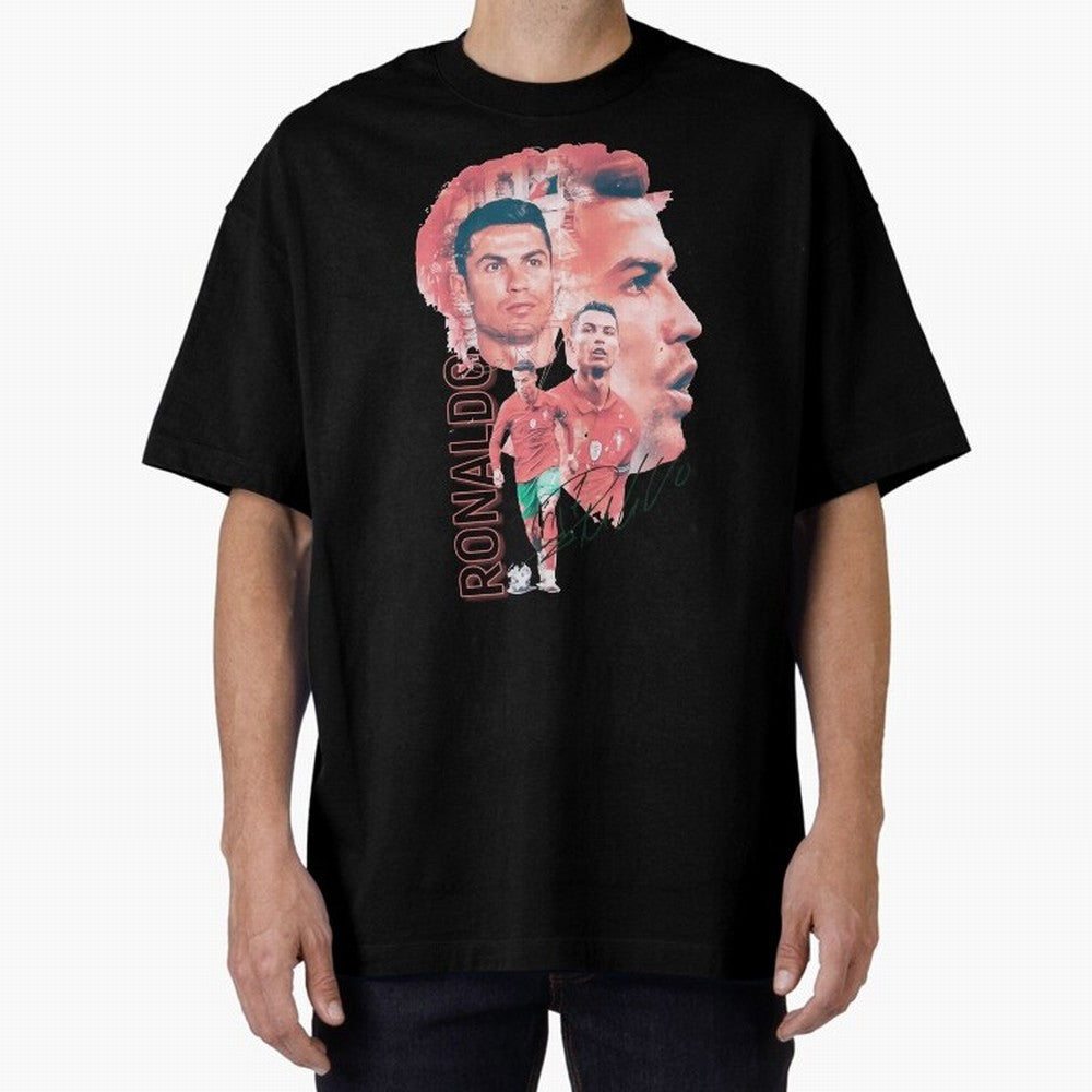 Cristiano Ronaldo Design Oversized T-Shirt Remember Iconic Moments from Global Football Passion for FIFA World Cup 2026, Capturing CR7, Brazil, Portugal and Argentina, Soccer Culture, Superstar Moments, National Team Dreams and Competitive Fire;