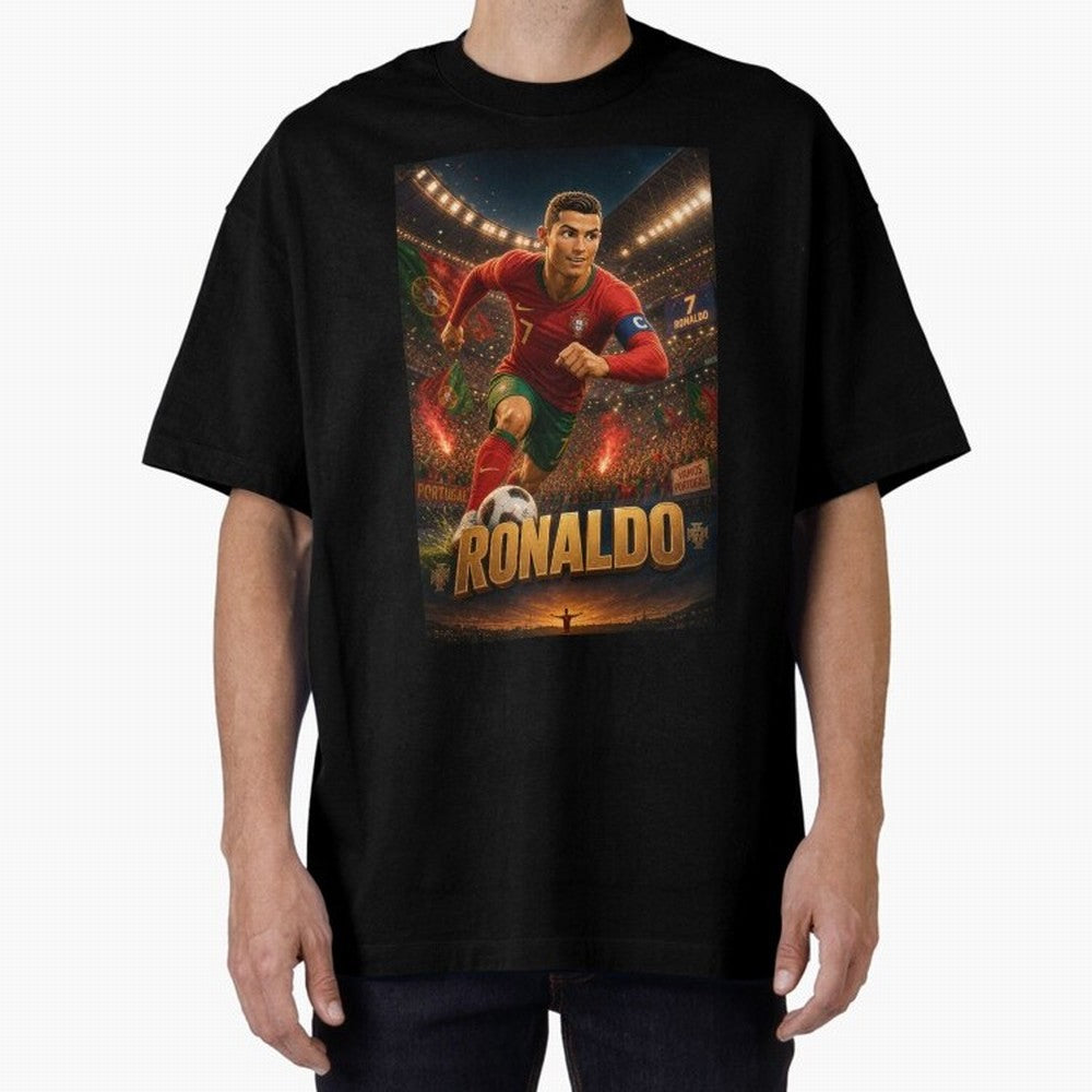 Ronaldo Oversized T-Shirt Bring Home Global Football Passion for FIFA World Cup 2026 Group Stage, with Mbappe and Neymar, England, France and Netherlands, Stadium Chants, National Pride, Trophy Dreams and Unforgettable Football Memories; Perfect