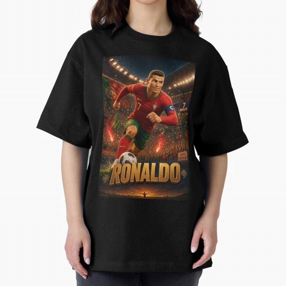 Ronaldo Oversized T-Shirt Bring Home Global Football Passion for FIFA World Cup 2026 Group Stage, with Mbappe and Neymar, England, France and Netherlands, Stadium Chants, National Pride, Trophy Dreams and Unforgettable Football Memories; Perfect