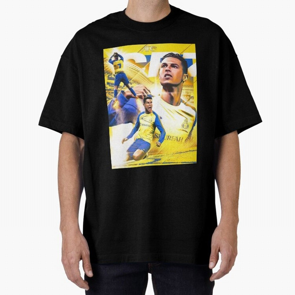 Cristiano Ronaldo Al-Nassr Football Club Oversized T-Shirt Represent FIFA World Cup 2026 Group Stage Featuring Cristiano Ronaldo, Argentina and Brazil Energy, Champion Mindset, Group Stage Buzz, Knockout Tension and Passionate Fan Culture; Ideal