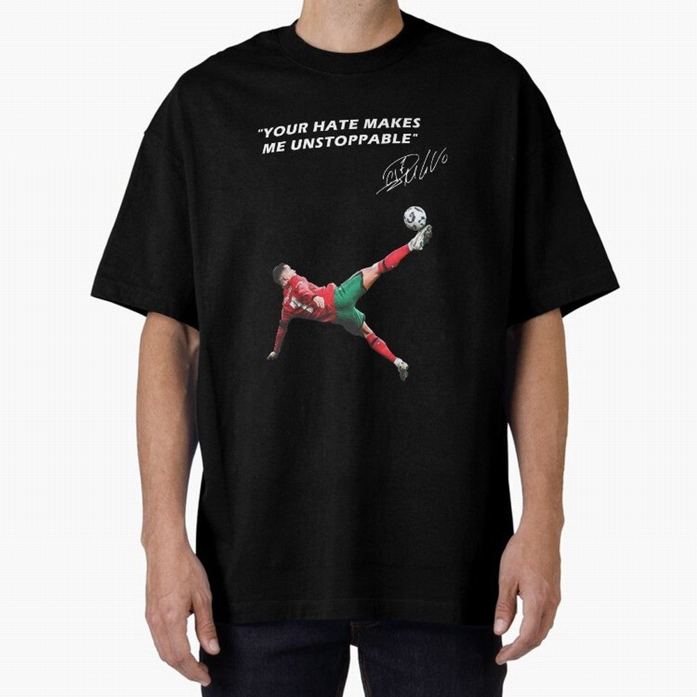 Cristiano Ronaldo Footballer Oversized T-Shirt Showcase Match Day Hype around FIFA World Cup 2026, Mbappe, England and Germany, Game Day Rituals, Football Legends, Country Pride and the Road to the Final; Ideal for Football Dads, Football Moms,