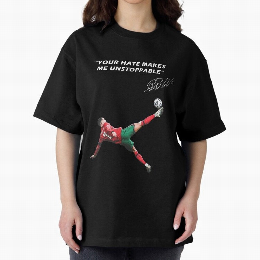 Cristiano Ronaldo Footballer Oversized T-Shirt Showcase Match Day Hype around FIFA World Cup 2026, Mbappe, England and Germany, Game Day Rituals, Football Legends, Country Pride and the Road to the Final; Ideal for Football Dads, Football Moms,
