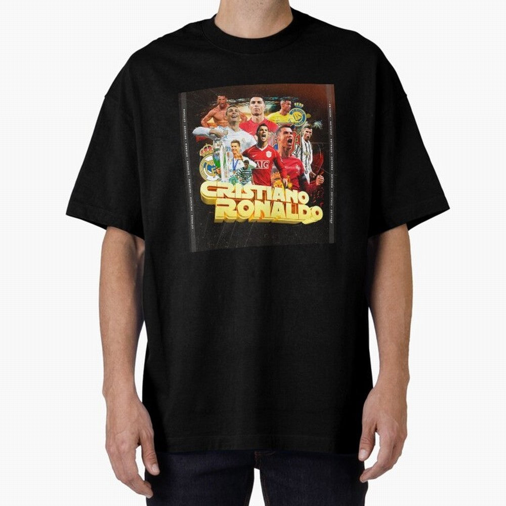Cristiano Ronaldo Best of Career Oversized T-Shirt Celebrate Soccer Greatness during Global Football Passion for FIFA World Cup 2026 Group Stage, Centered on CR7, Argentina, Fan Favorite Moments, National Team Passion, Big Match Drama and Soccer