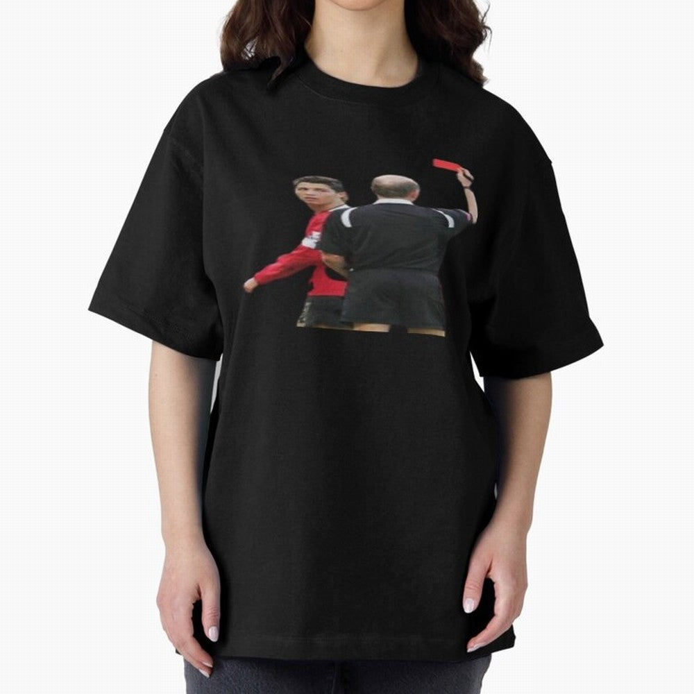 Cristiano Ronaldo Red Card Oversized T-Shirt Follow FIFA World Cup 2026 Group Stage Featuring Cristiano Ronaldo, Haaland and CR7, Portugal, Spain and Germany Energy, Sports Nostalgia, International Competition, Famous Players and Unforgettable