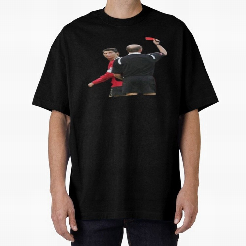 Cristiano Ronaldo Red Card Oversized T-Shirt Follow FIFA World Cup 2026 Group Stage Featuring Cristiano Ronaldo, Haaland and CR7, Portugal, Spain and Germany Energy, Sports Nostalgia, International Competition, Famous Players and Unforgettable
