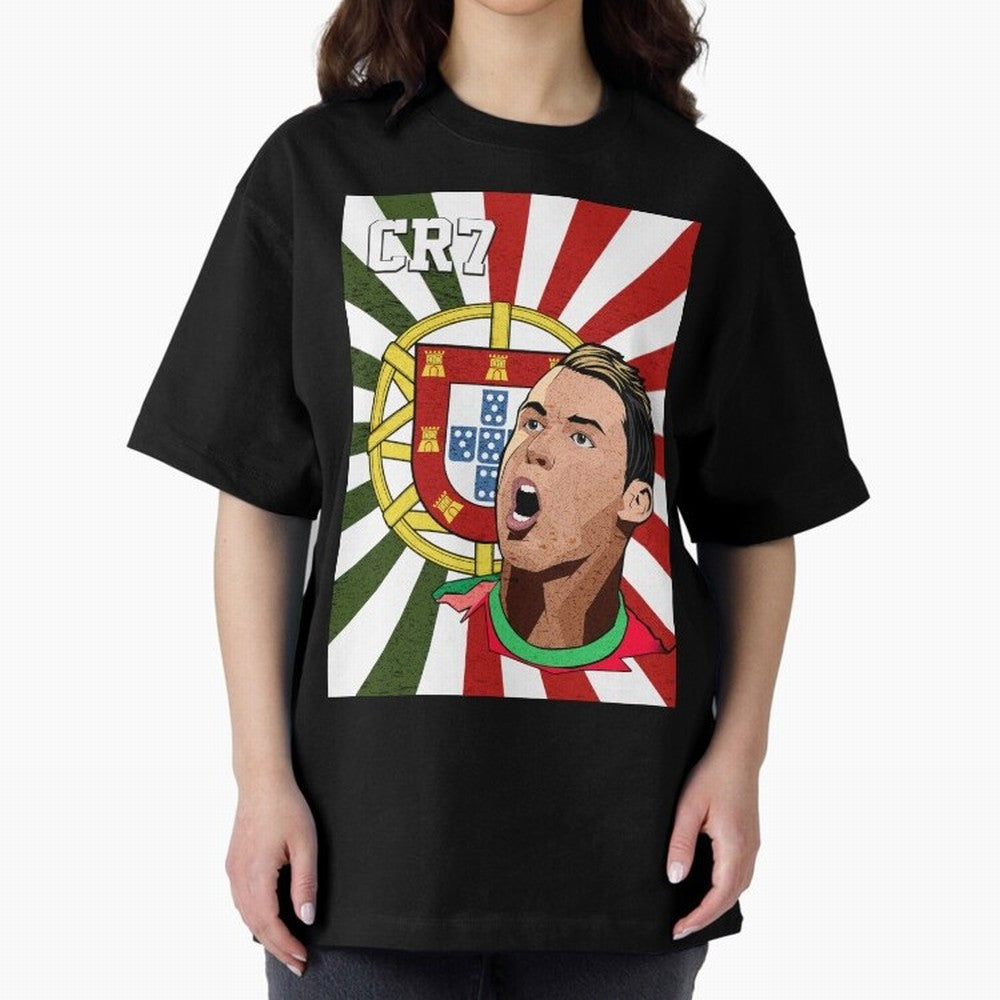 Cristiano Ronaldo 7 Oversized T-Shirt Celebrate Soccer Greatness during the FIFA World Cup 2026 Group Stage Journey through Neymar Highlights, England and Germany Pride, Stadium Memories, Football Loyalty, International Chants and Championship