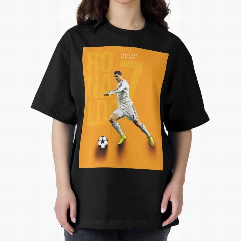 Cristiano Ronaldo 7 Oversized T-Shirt Capture Stadium Memories from Match Day Hype around FIFA World Cup 2026 USA Canada Mexico, Messi, Argentina and Brazil, Match Day Excitement, Supporter Culture, Golden Goals and Global Football Passion; Great