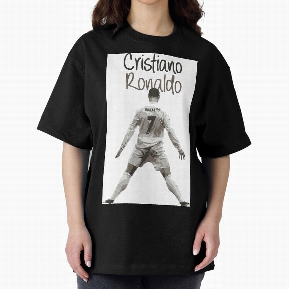 Cristiano Ronaldo Celebration Oversized T-Shirt Support Iconic Players in FIFA World Cup 2026 Group Stage for Fans of Mbappe and Neymar and Netherlands, Bringing Goal Celebration Energy, Supporter Heritage, Football Icons and Worldwide Tournament