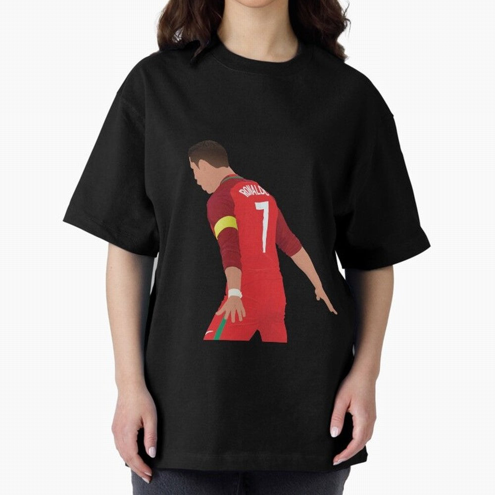 Cristiano Ronaldo - Portugal Oversized T-Shirt Join the Global Buzz around FIFA World Cup 2026 USA Canada Mexico Celebrating Messi, CR7 and Mbappe, England and Germany Energy, Vintage Soccer Flavor, Modern Football Stars, National Flags and Final