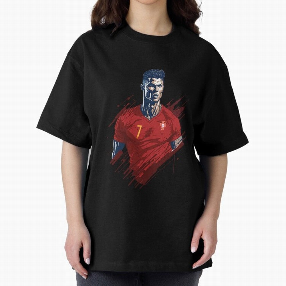 Cristiano Ronaldo splash art Oversized T-Shirt Bring Bold Fan Energy to FIFA World Cup 2026 Inspired by Cristiano Ronaldo, Haaland and CR7, France Energy, Football History, Final Match Energy, Crowd Noise and Once in a Lifetime Moments; Perfect for