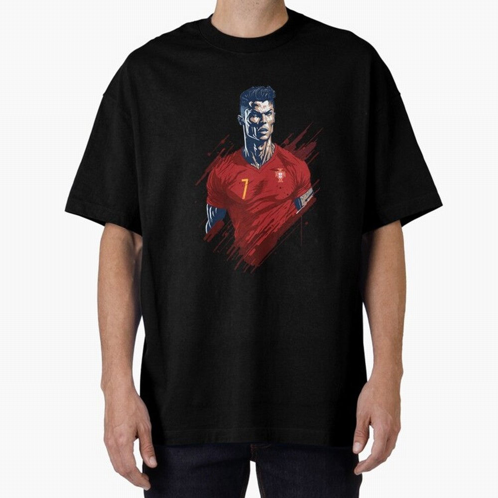 Cristiano Ronaldo splash art Oversized T-Shirt Bring Bold Fan Energy to FIFA World Cup 2026 Inspired by Cristiano Ronaldo, Haaland and CR7, France Energy, Football History, Final Match Energy, Crowd Noise and Once in a Lifetime Moments; Perfect for