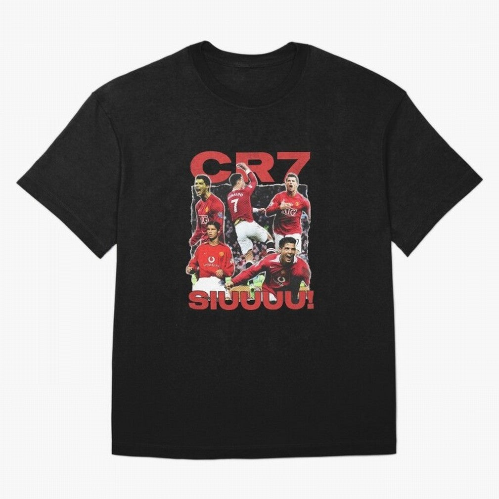 Retro Cristiano Ronaldo Manchester United Oversized T-Shirt Join the Countdown to Global Football Passion for FIFA World Cup 2026 USA Canada Mexico, Highlighting Cristiano Ronaldo, Haaland and CR7, England and Germany, Worldwide Fan Energy,
