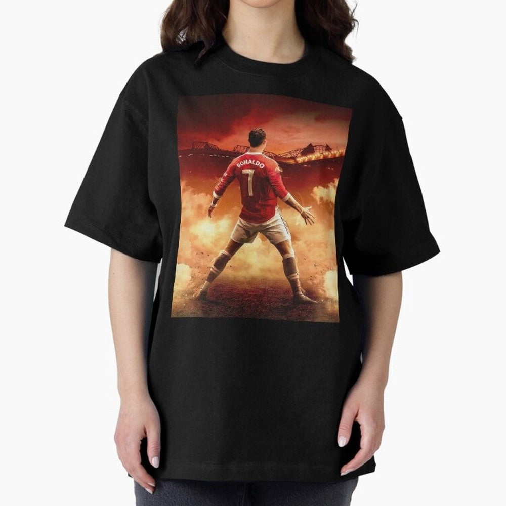 Ronaldo Cr7 Siuuu Manchester,Ronaldo Gifts,Ronaldo Cover,Ronaldo Prints Oversized T-Shirt Experience the FIFA World Cup 2026 Group Stage Journey through Haaland and Mbappe Highlights, Argentina, France and Brazil Pride, Worldwide Fan Energy,