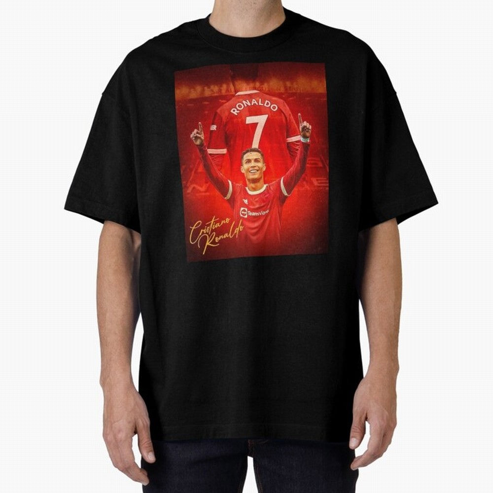 Cristiano Ronaldo Poster Oversized T-Shirt Carry FIFA World Cup 2026 Group Stage for Fans of Messi, Neymar and Mbappe and Brazil, Portugal and Argentina, Bringing Fan Favorite Moments, National Team Passion, Big Match Drama and Soccer History;