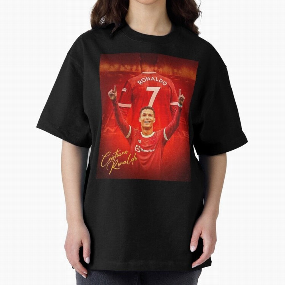 Cristiano Ronaldo Poster Oversized T-Shirt Carry FIFA World Cup 2026 Group Stage for Fans of Messi, Neymar and Mbappe and Brazil, Portugal and Argentina, Bringing Fan Favorite Moments, National Team Passion, Big Match Drama and Soccer History;