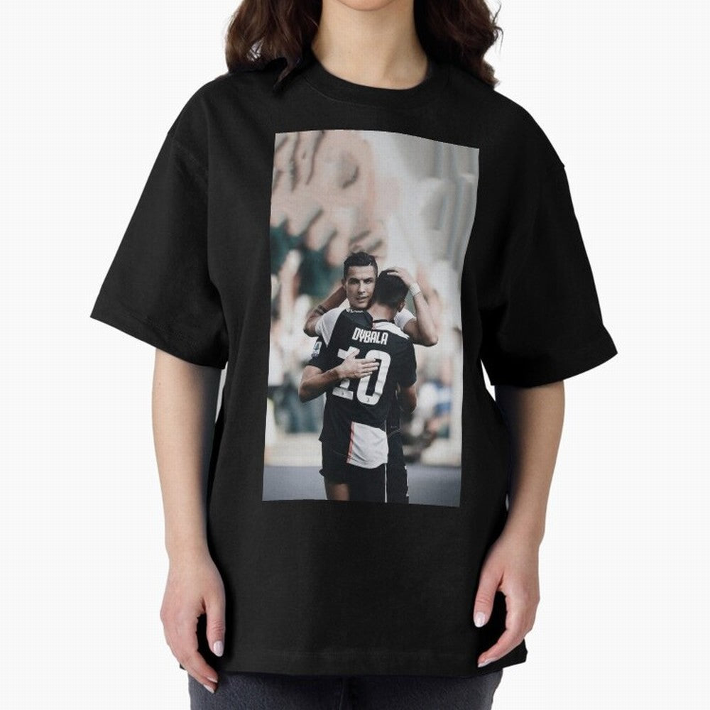 ronaldo with dybala Oversized T-Shirt Showcase FIFA World Cup 2026 USA Canada Mexico for Fans of Neymar, Haaland and Cristiano Ronaldo and Brazil, Bringing Fan Favorite Moments, National Team Passion, Big Match Drama and Soccer History; Perfect for