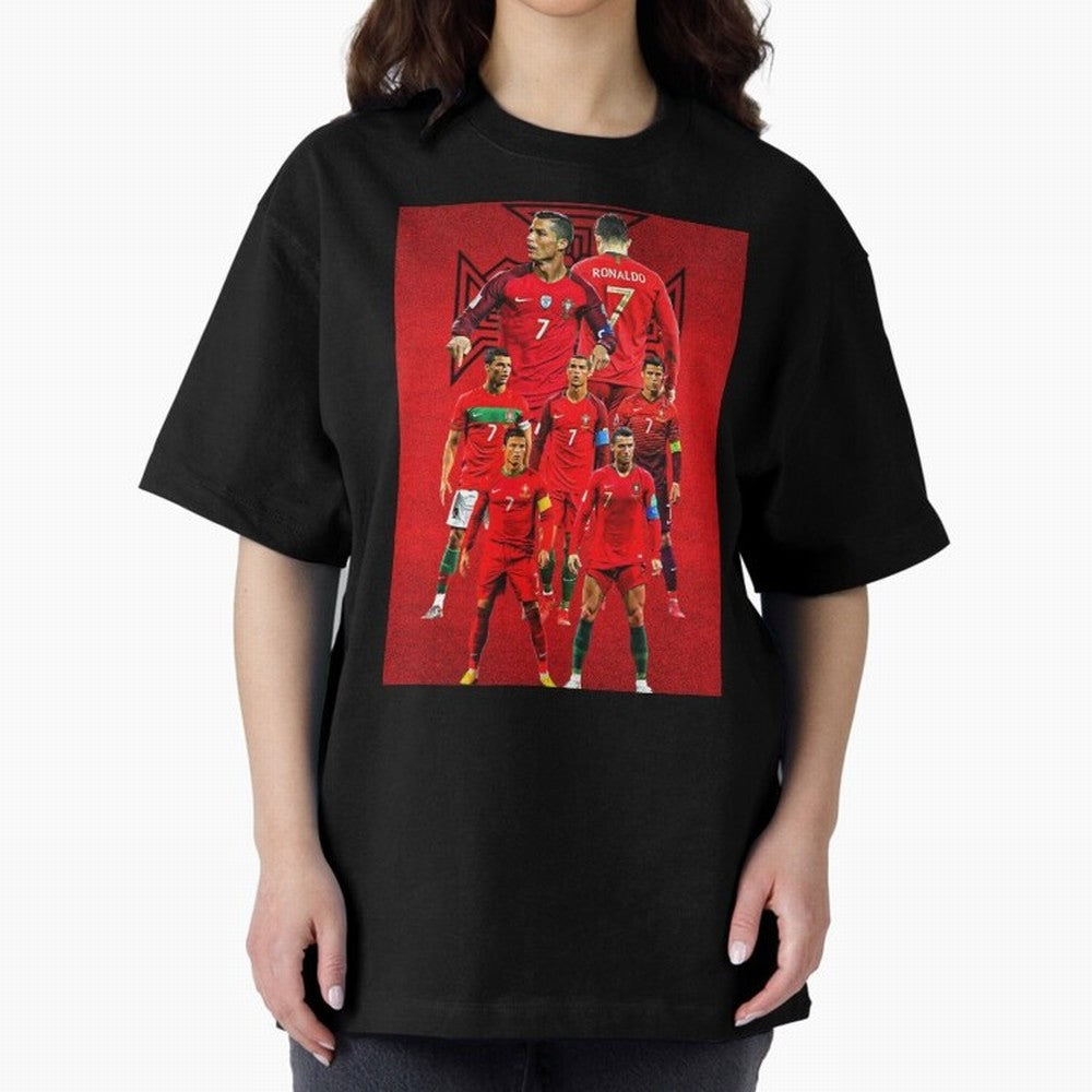 ronaldo Oversized T-Shirt Enjoy FIFA World Cup 2026 Group Stage Celebrating CR7, England, France and Netherlands Energy, Global Supporter Spirit, Legendary Goals, National Colors and Tournament Celebration; Perfect for Fans, Collectors, Family