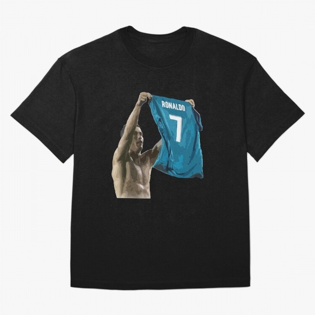 Cristiano Ronaldo celebration goal against Barcelona Oversized T-Shirt Fuel Your Fan Pride for FIFA World Cup 2026 Spirit, Capturing France, Haaland and Mbappe, Football History, Final Match Energy, Crowd Noise and Once in a Lifetime Moments; Made