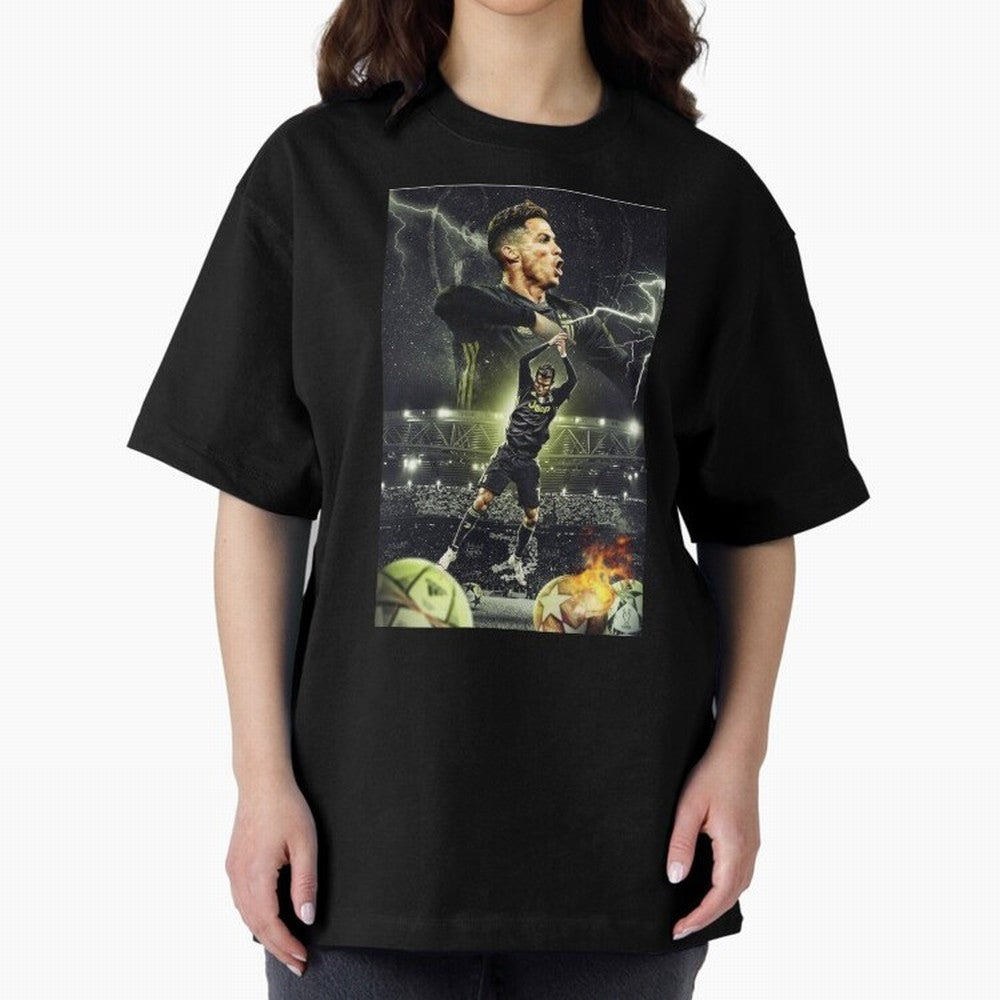 Ronaldo Illustration iPhone Case Oversized T-Shirt Bring Bold Fan Energy to Global Football Passion for FIFA World Cup 2026 Group Stage, Filled with Messi, France and Portugal, Championship Spirit, Famous Goals, Roaring Crowds and International