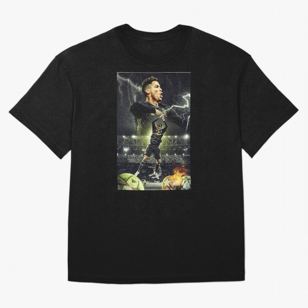 Ronaldo Illustration iPhone Case Oversized T-Shirt Bring Bold Fan Energy to Global Football Passion for FIFA World Cup 2026 Group Stage, Filled with Messi, France and Portugal, Championship Spirit, Famous Goals, Roaring Crowds and International