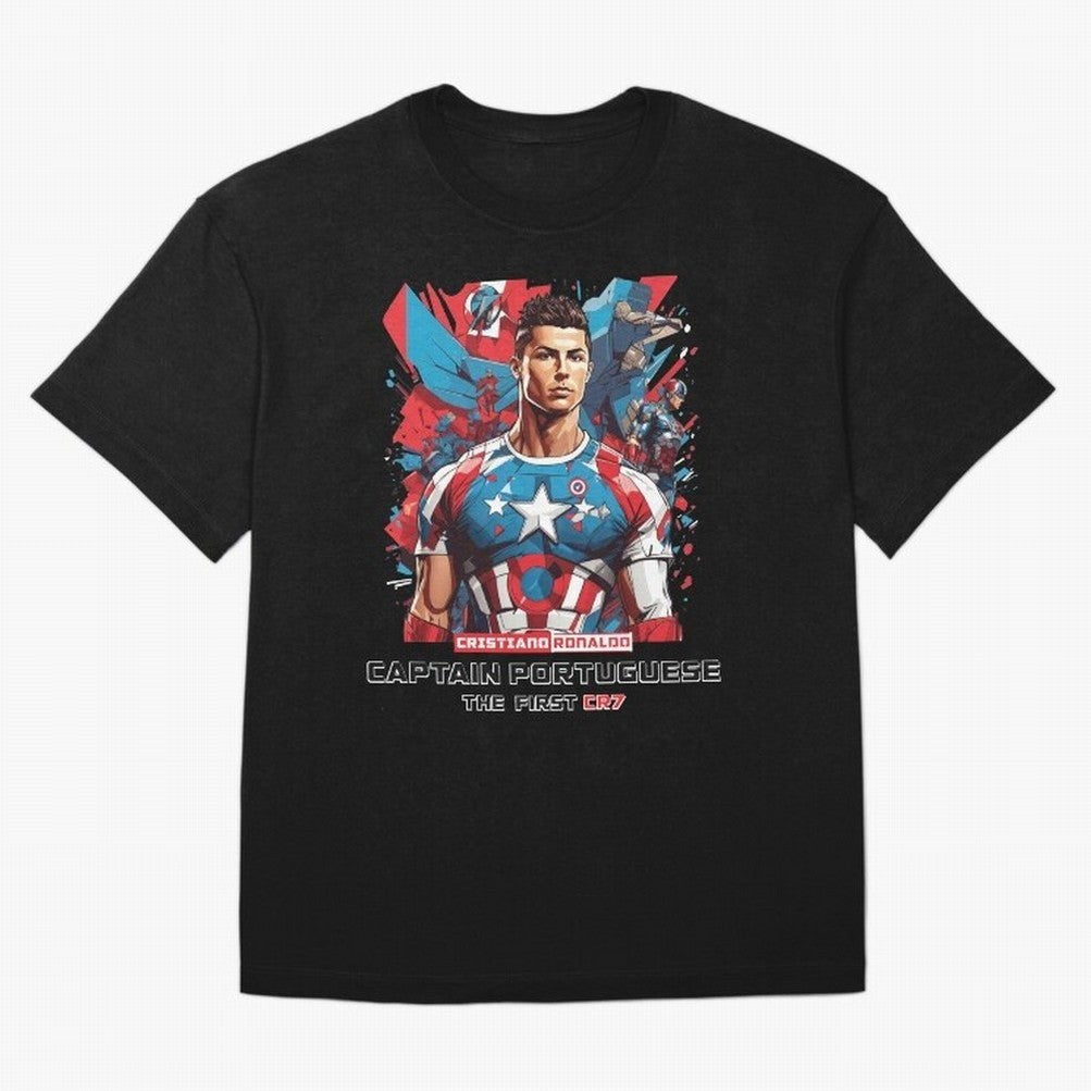Cristiano Ronaldo Captain Portuguese Oversized T-Shirt Remember Iconic Moments from FIFA World Cup 2026 USA Canada Mexico Spirit, Inspired by Brazil, Messi and Cristiano Ronaldo, Tournament Hype, Historic Matchups, Family Viewing Parties and Global