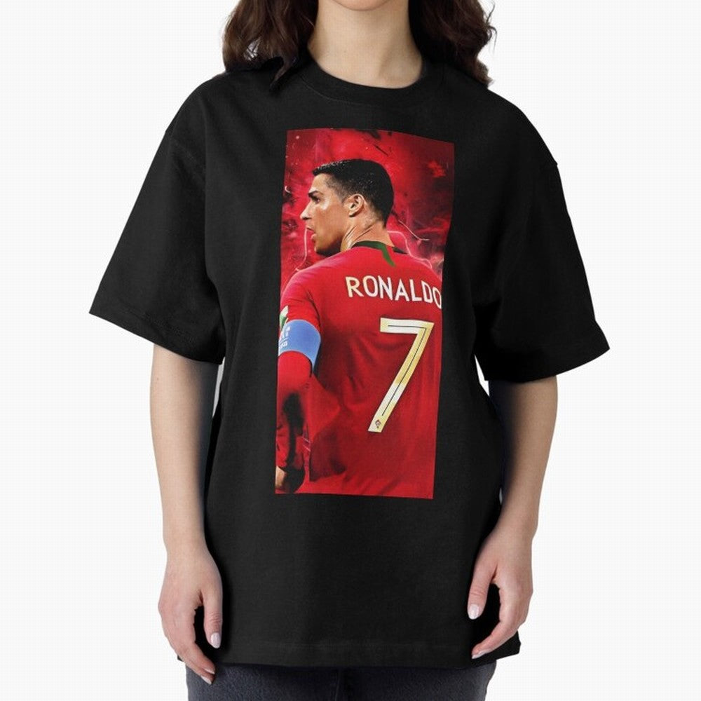 Cristiano Ronaldo Oversized T-Shirt Fuel Your Fan Pride for FIFA World Cup 2026 USA Canada Mexico with Neymar, Netherlands Energy, Stadium Memories, Football Loyalty, International Chants and Championship Tradition; Ideal for Football Dads,