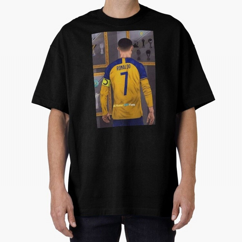 Al Nassr -Cristiano Ronaldo CR7 2023 Oversized T-Shirt Show Match Day Excitement for Global Football Passion for FIFA World Cup 2026 USA Canada Mexico, Celebrating Cristiano Ronaldo, Haaland and CR7, England, France and Netherlands, Sports