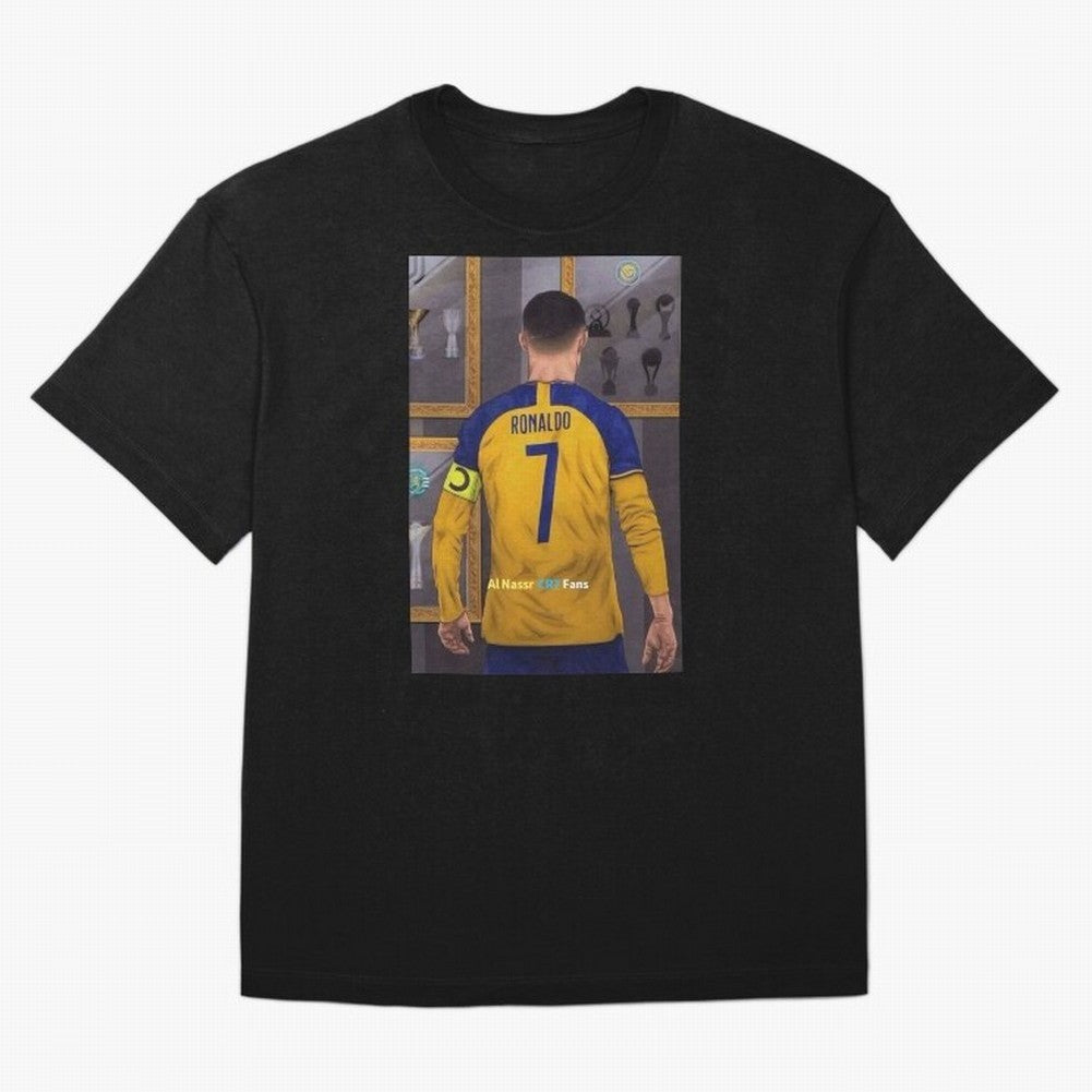 Al Nassr -Cristiano Ronaldo CR7 2023 Oversized T-Shirt Show Match Day Excitement for Global Football Passion for FIFA World Cup 2026 USA Canada Mexico, Celebrating Cristiano Ronaldo, Haaland and CR7, England, France and Netherlands, Sports