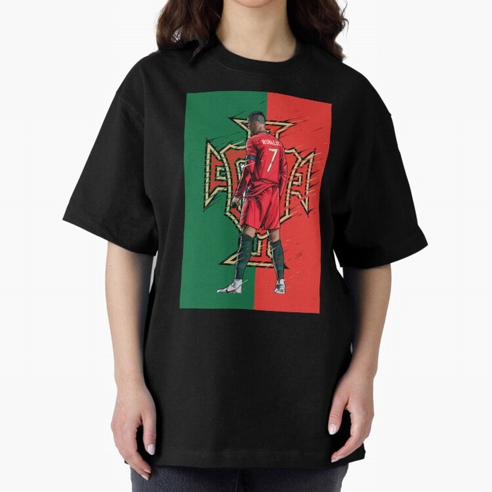 CR7 Portugal Oversized T-Shirt Show Match Day Excitement for FIFA World Cup 2026 USA Canada Mexico Spirit, Capturing France and Portugal, Mbappe, Stadium Memories, Football Loyalty, International Chants and Championship Tradition; Ideal for
