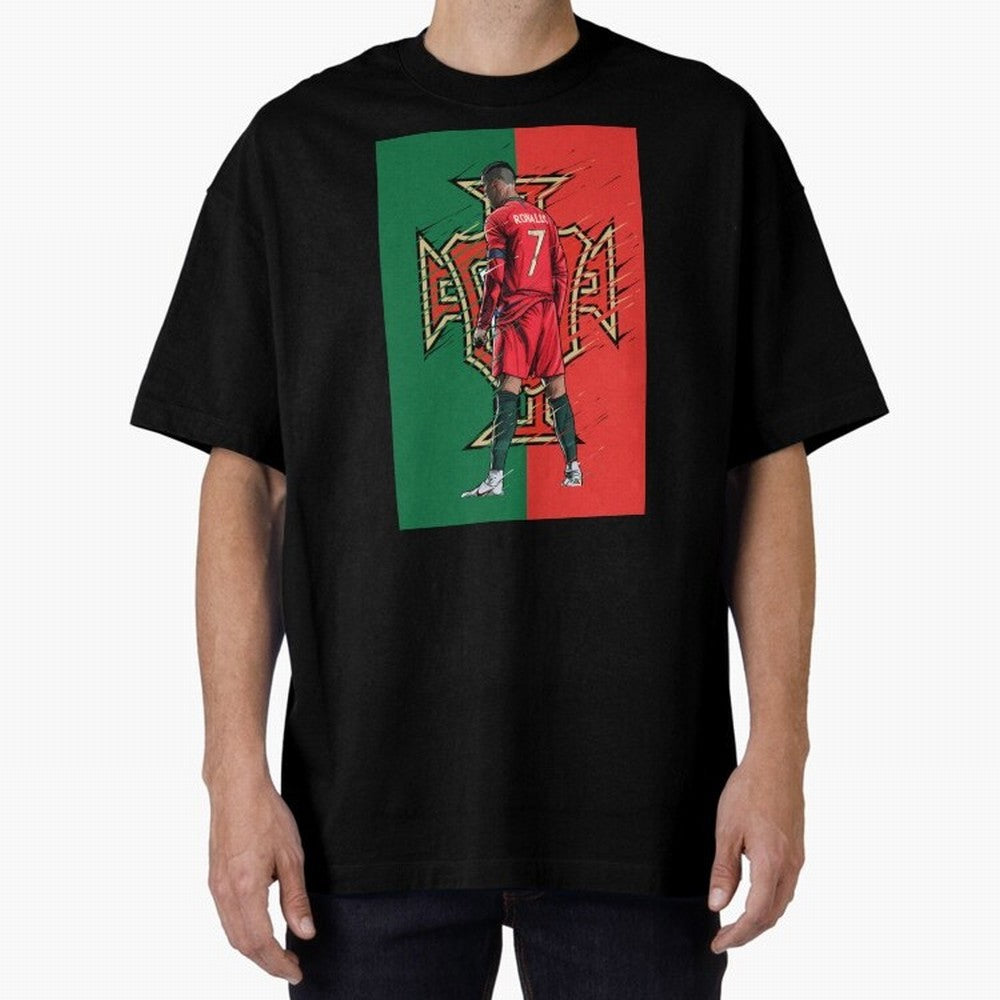 CR7 Portugal Oversized T-Shirt Show Match Day Excitement for FIFA World Cup 2026 USA Canada Mexico Spirit, Capturing France and Portugal, Mbappe, Stadium Memories, Football Loyalty, International Chants and Championship Tradition; Ideal for