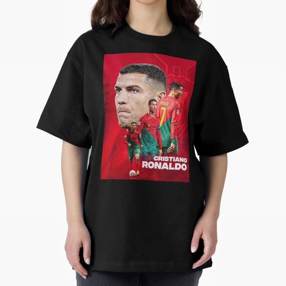 CRISTIANO RONALDO WORLD CUP 2022 Oversized T-Shirt Share the Excitement of Global Football Passion for FIFA World Cup 2026, Celebrating Mbappe, Brazil, Portugal and Argentina, Soccer Culture, Superstar Moments, National Team Dreams and Competitive