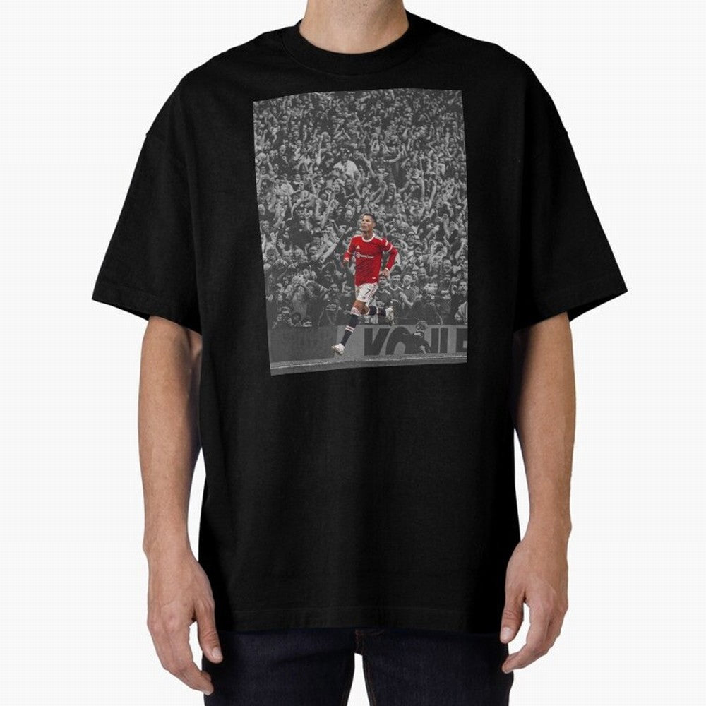 Ronaldo Cr7 Highlights Moment Manchester,Ronaldo Gifts,Ronaldo Cover,Ronaldo Prints Oversized T-Shirt Elevate FIFA World Cup 2026 for Fans of Haaland and France, Bringing Vintage Soccer Flavor, Modern Football Stars, National Flags and Final Night
