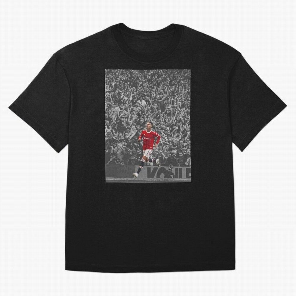 Ronaldo Cr7 Highlights Moment Manchester,Ronaldo Gifts,Ronaldo Cover,Ronaldo Prints Oversized T-Shirt Elevate FIFA World Cup 2026 for Fans of Haaland and France, Bringing Vintage Soccer Flavor, Modern Football Stars, National Flags and Final Night