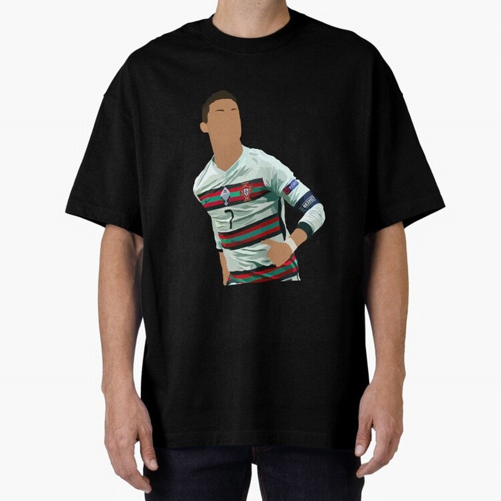 Cristiano Ronaldo Portugal Oversized T-Shirt Follow Every Goal of FIFA World Cup 2026 USA Canada Mexico Spirit, Featuring England, Cristiano Ronaldo, Football Passion, Legendary Performances, Festival Vibes and Supporter Community; Great for Watch